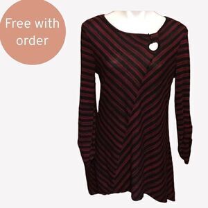 FREE‎ New Directions Black and Red Stripe Tunic